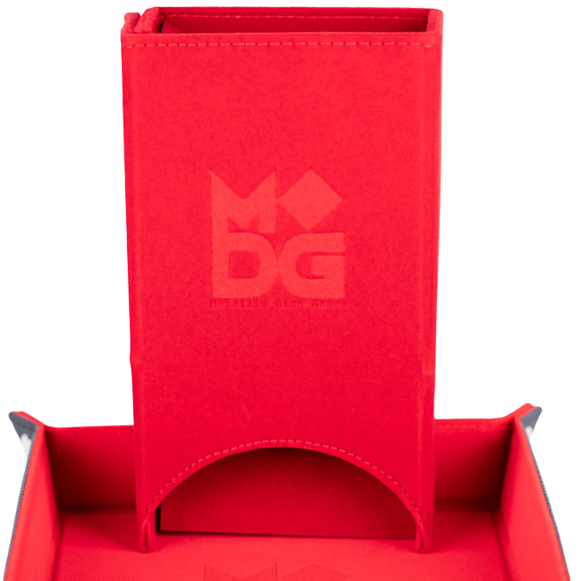Fold up dice tower in red velour