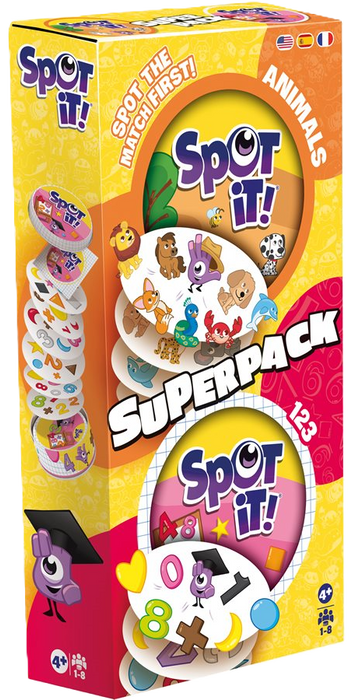 Spot It! / Dobble: Super Pack Animaux et 1,2,3 (multilingue)