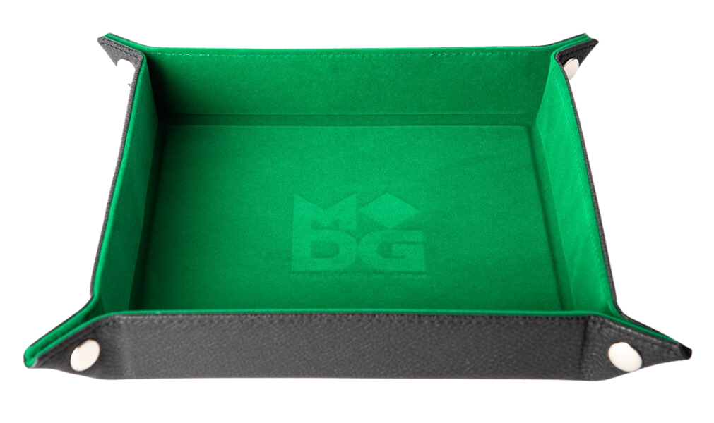 Foldable Velvet Dice Tray with Green Leather