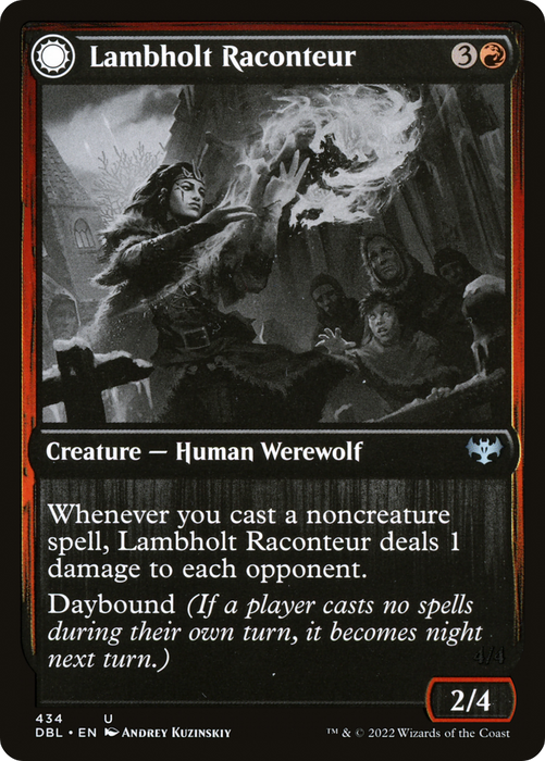Lambholt Raconteur // Lambholt Ravager (DBL-434) - uncommon: (Double Faced Transform) - Foil