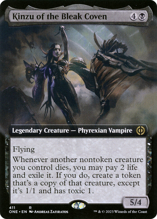 Kinzu of the Bleak Coven (ONE-411) - rare: (Extended Art) - Foil