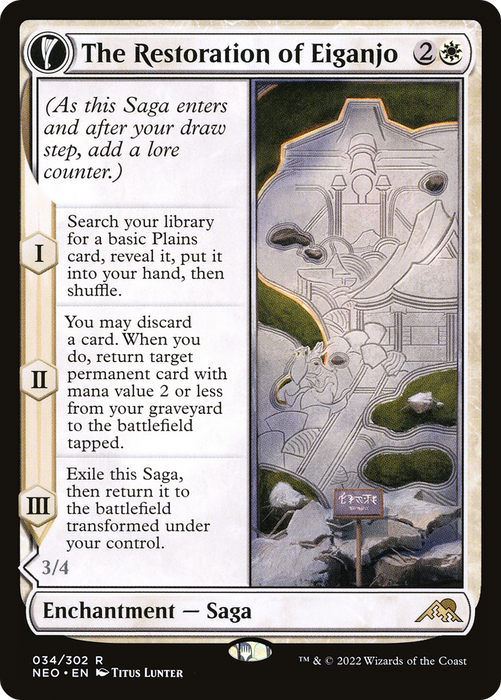 The Restoration of Eiganjo // Architect of Restoration (NEO-034) - rare: (fandfc, enchantment)
