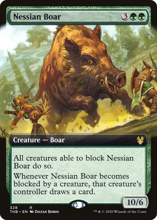 Nessian Boar (THB-328) - rare: (Extended Art) - Foil