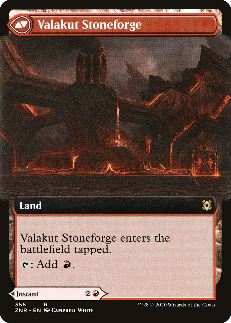 Valakut Awakening // Valakut Stoneforge (ZNR-355) - rare: (Extended Art) - Foil