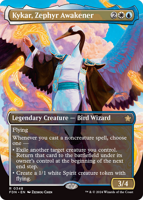 Kykar, Zephyr Awakener (FDN-348) - rare (Borderless) - Foil