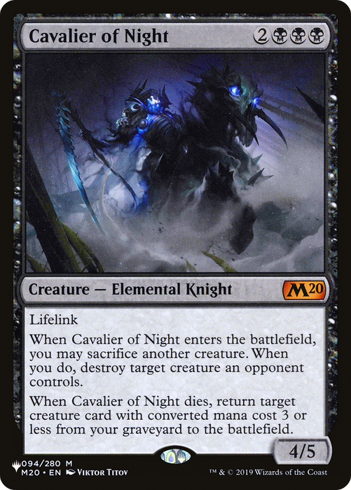 Cavalier of Night (LIST-M20-94) - mythic