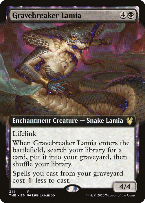 Gravebreaker Lamia (THB-314) - rare: (Extended Art, enchantment)