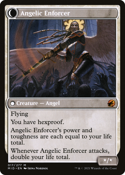 Enduring Angel // Angelic Enforcer (MID-017) - mythic: (Double Faced Transform) - Foil