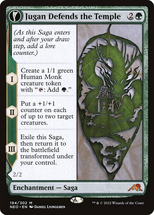 Jugan Defends the Temple // Remnant of the Rising Star (NEO-194) - mythic: (fandfc, enchantment)