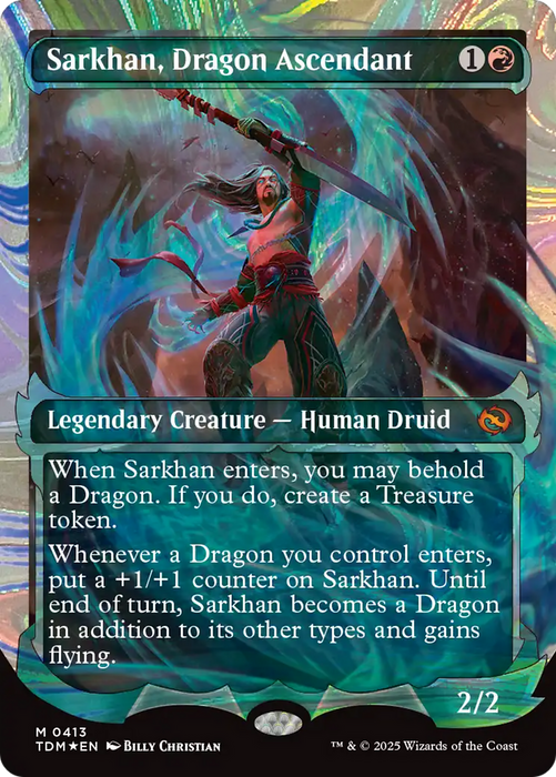 Sarkhan, Dragon Ascendant (TDM-413) - mythic: (Showcase) (Borderless) - Foil