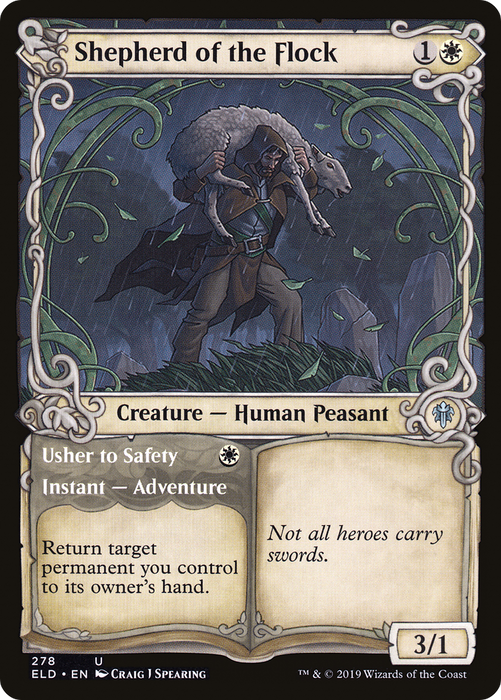 Shepherd of the Flock // Usher to Safety (ELD-278) - uncommon: (Showcase)