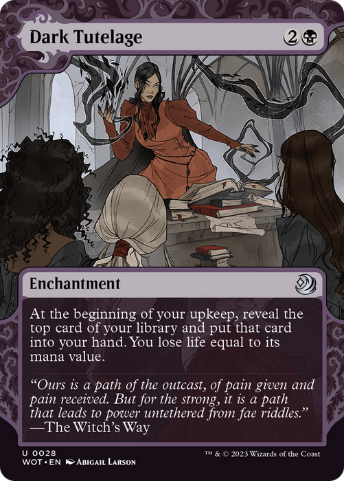 Dark Tutelage (WOT-028) - uncommon: (Showcase) (Borderless) - Foil