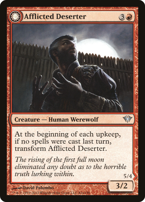 Afflicted Deserter // Werewolf Ransacker (DKA-081) - uncommon: (Double Faced Transform)