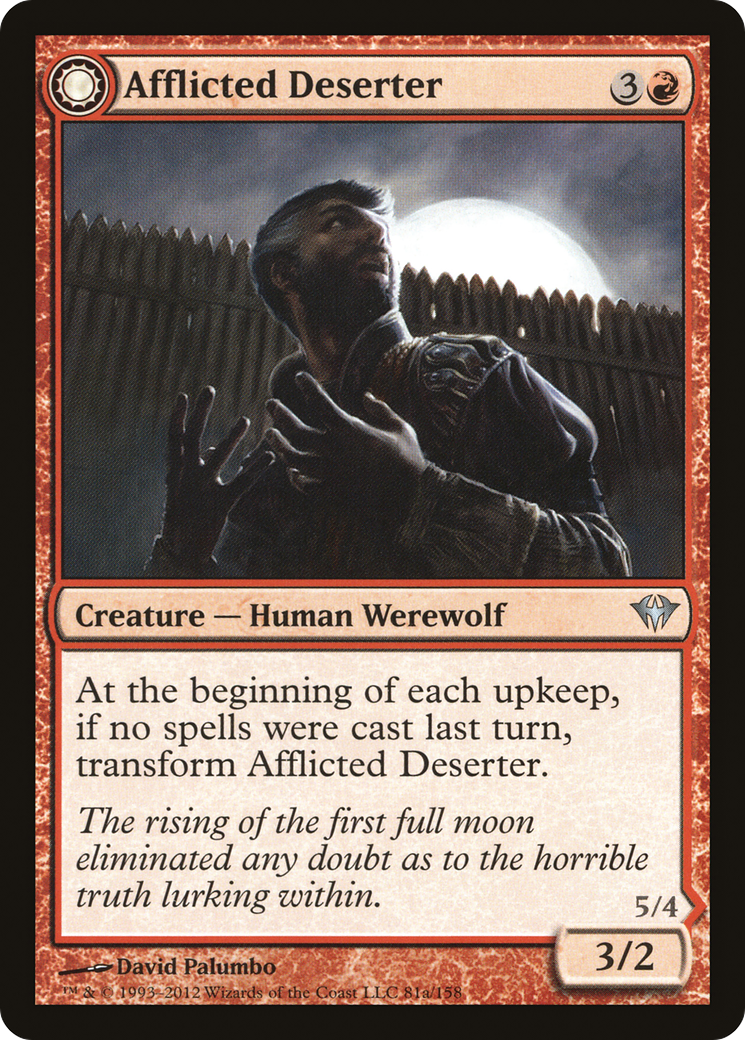 Afflicted Deserter // Werewolf Ransacker (DKA-081) - uncommon: (Double Faced Transform) - Foil