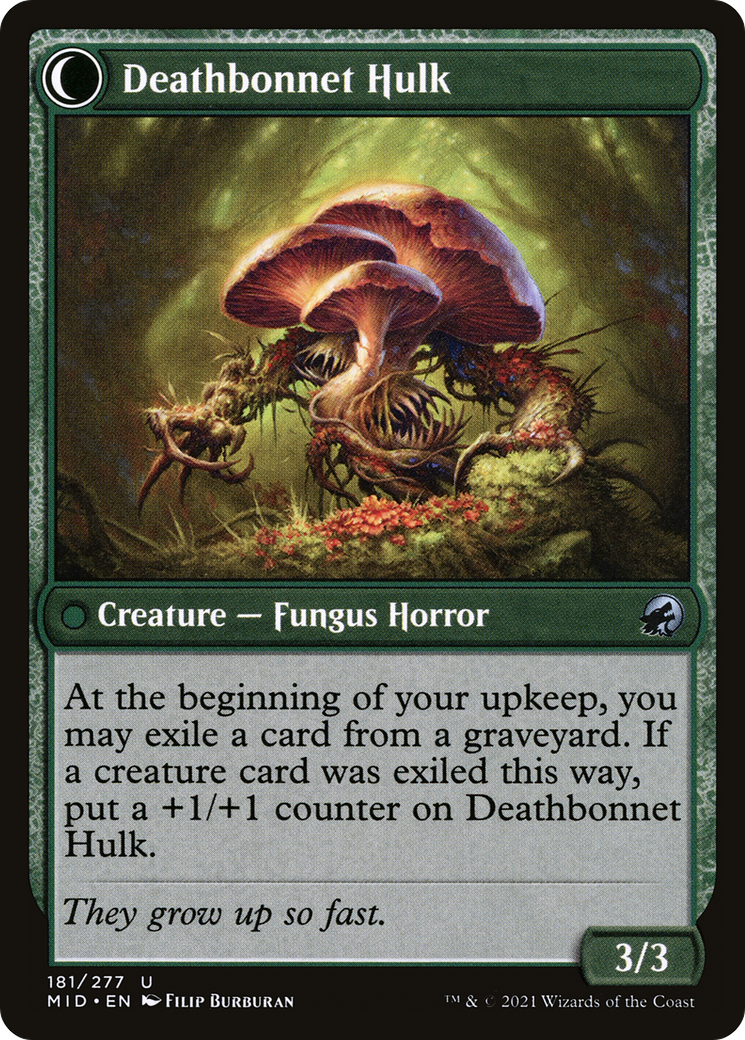 Deathbonnet Sprout // Deathbonnet Hulk (MID-181) - uncommon: (Double Faced Transform) - Foil