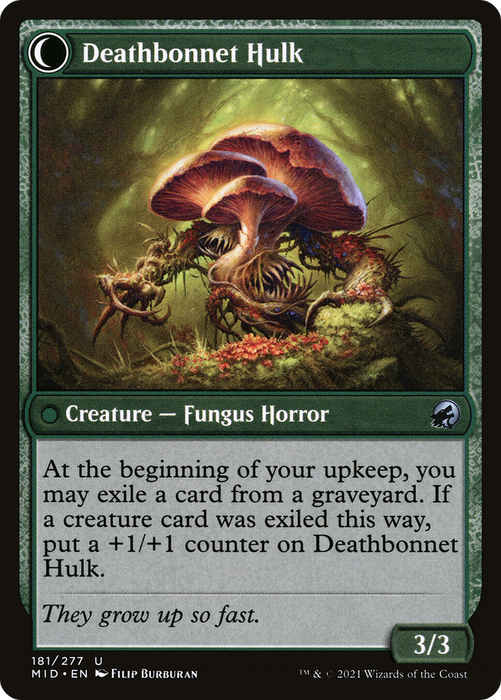 Deathbonnet Sprout // Deathbonnet Hulk (MID-181) - uncommon: (Double Faced Transform) - Foil