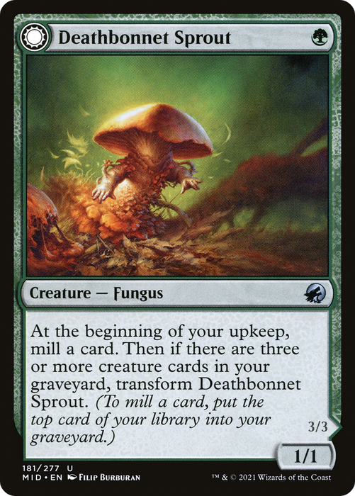 Deathbonnet Sprout // Deathbonnet Hulk (MID-181) - uncommon: (Double Faced Transform) - Foil