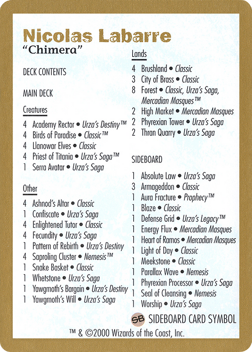 Nicolas Labarre Decklist (WCD-NL0B) - common