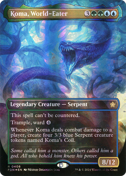 Koma, World-Eater (FDN-408) - rare (Borderless) - Foil