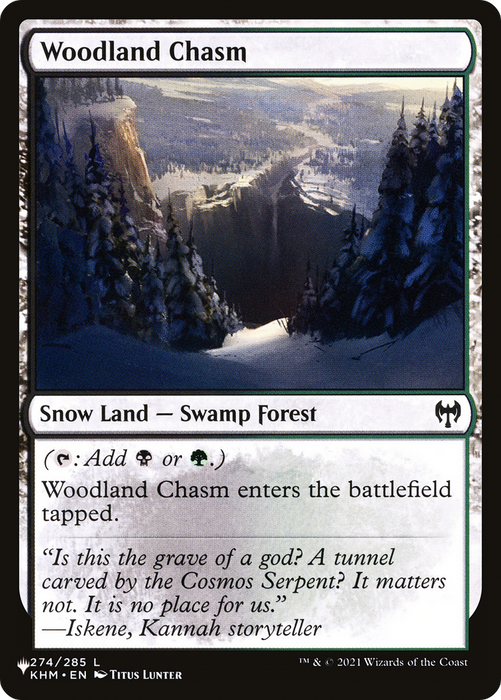 Woodland Chasm (LIST-KHM-274) - common: (snow)