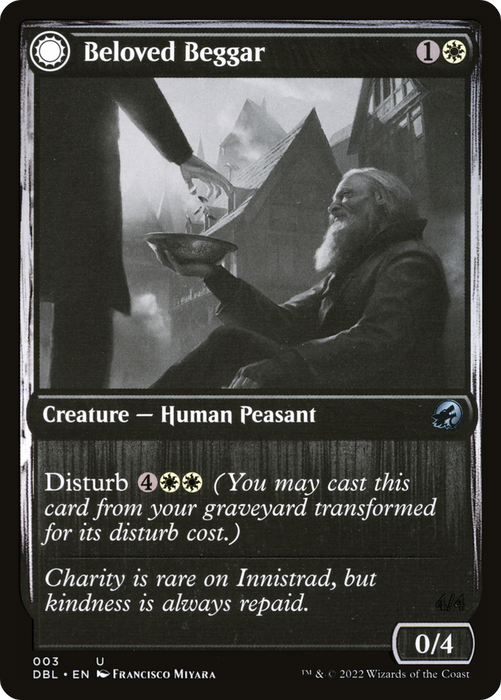 Beloved Beggar // Generous Soul (DBL-003) - uncommon: (Double Faced Transform)