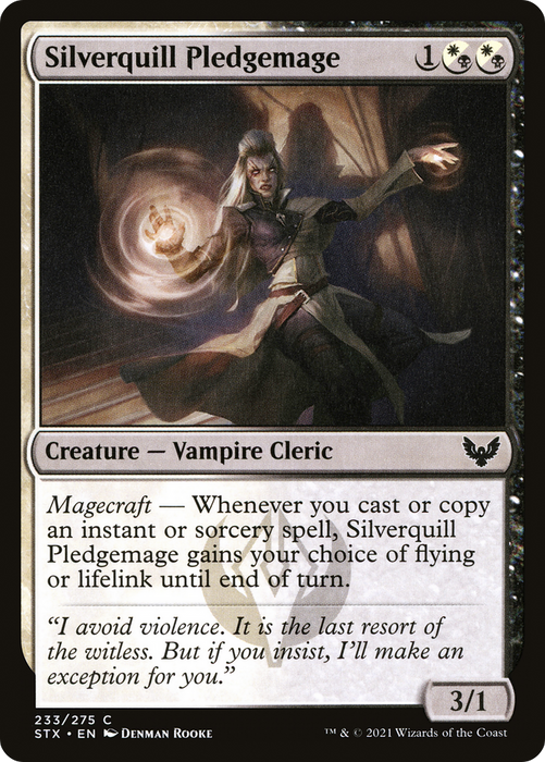 Silverquill Pledgemage (STX-233) - common - Foil