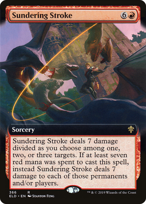 Sundering Stroke (ELD-366) - rare: (Extended Art) - Foil