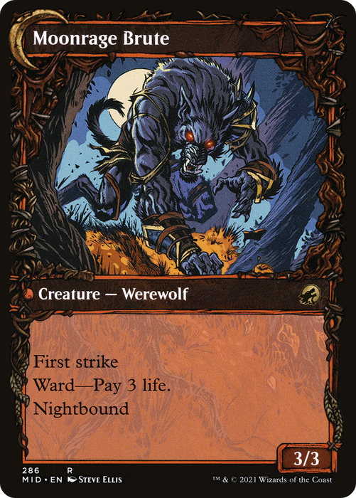 Brutal Cathar // Moonrage Brute (MID-286) - rare: (Showcase, Double Faced Transform) - Foil