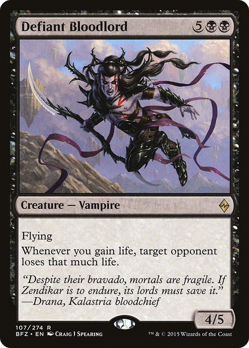 Defiant Bloodlord (BFZ-107) - rare - Foil
