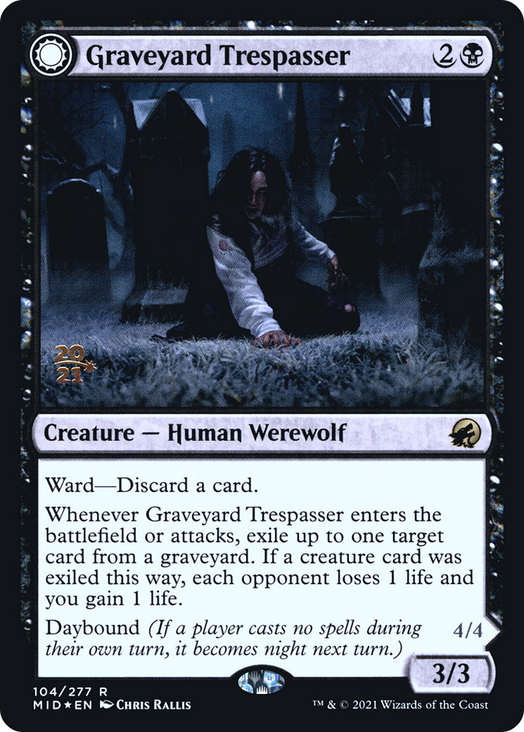 Graveyard Trespasser // Graveyard Glutton (PRE-104S) - rare: (Double Faced Transform) - Foil