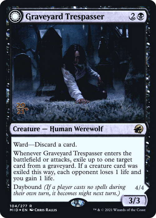Graveyard Trespasser // Graveyard Glutton (PRE-104S) - rare: (Double Faced Transform) - Foil
