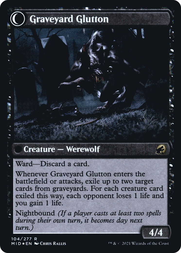 Graveyard Trespasser // Graveyard Glutton (PRE-104S) - rare: (Double Faced Transform) - Foil
