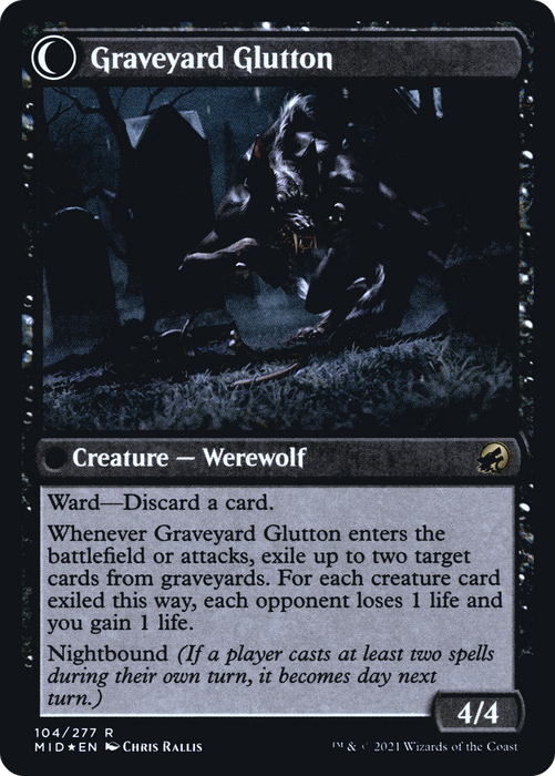Graveyard Trespasser // Graveyard Glutton (PRE-104S) - rare: (Double Faced Transform) - Foil