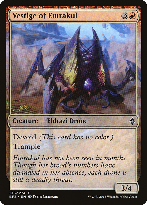 Vestige of Emrakul (BFZ-136) - common: (devoid)