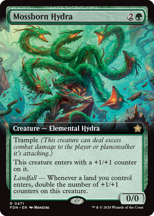 Mossborn Hydra (FDN-471) - rare: (Extended Art)