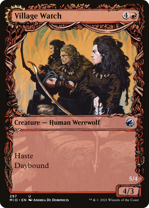 Village Watch // Village Reavers (MID-297) - uncommon: (Showcase, Double Faced Transform) - Foil