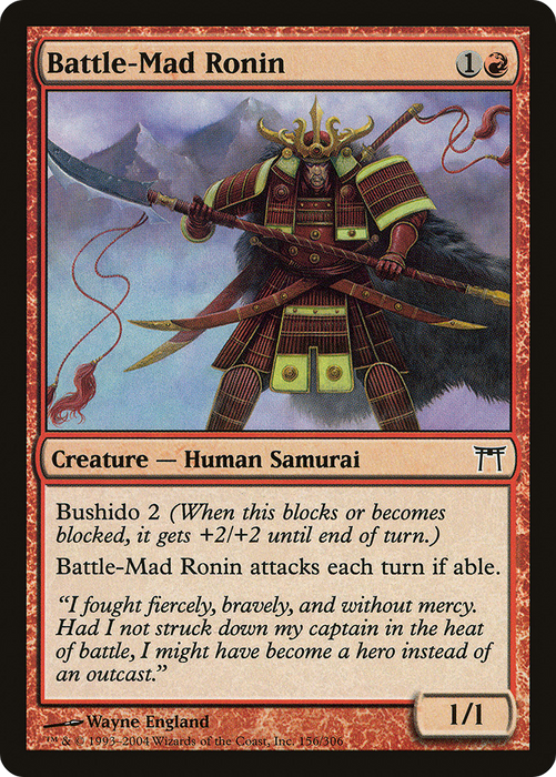 Battle-Mad Ronin (CHK-156) - common - Foil