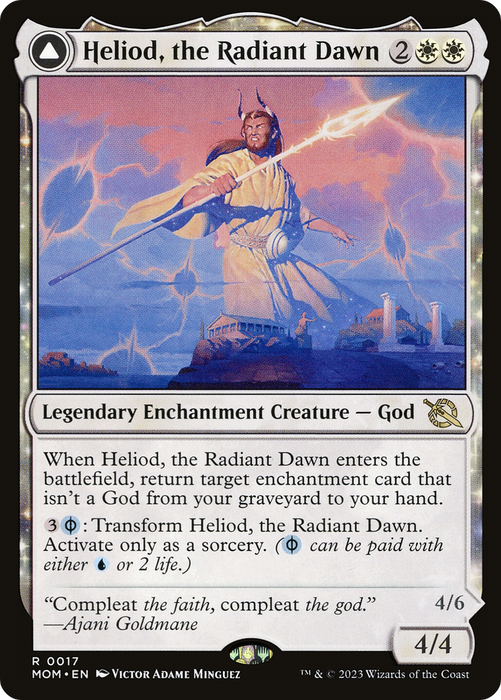 Heliod, the Radiant Dawn // Heliod, the Warped Eclipse (MOM-017) - rare: (enchantment) - Foil