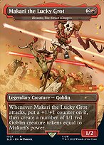 Krenko, Tin Street Kingpin (SLD-1027) - rare / Makari the Lucky Grot (Borderless) - Foil