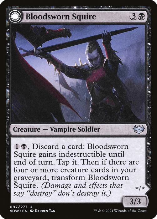 Bloodsworn Squire // Bloodsworn Knight (VOW-097) - uncommon: (Double Faced Transform) - Foil