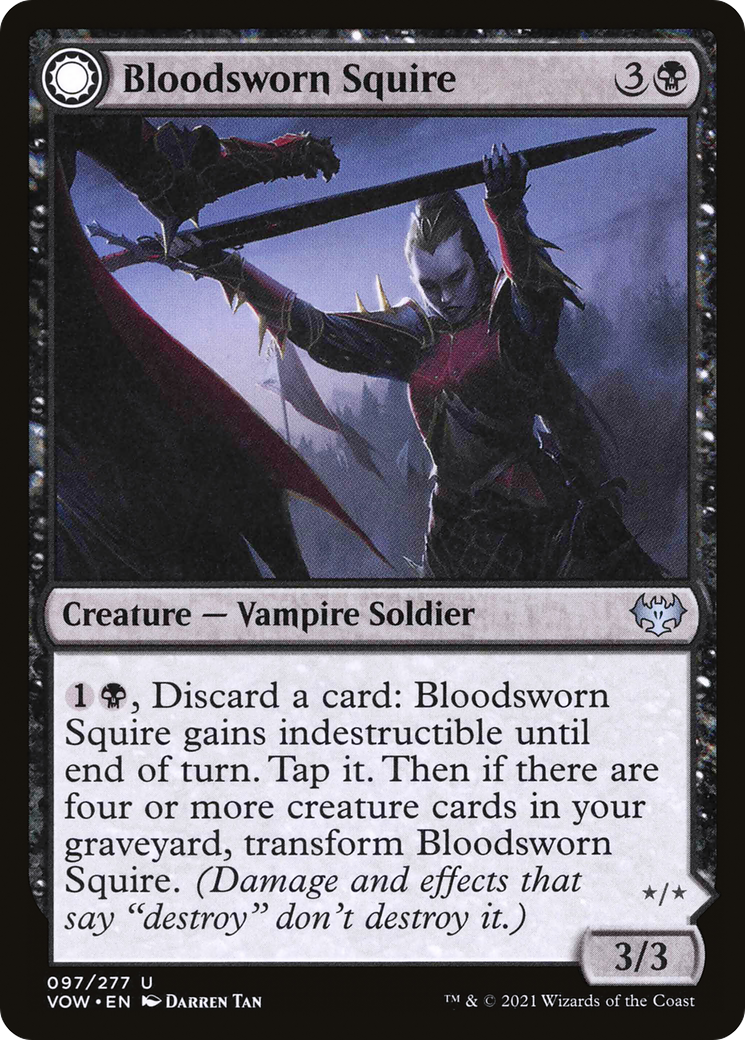 Bloodsworn Squire // Bloodsworn Knight (VOW-097) - uncommon: (Double Faced Transform)