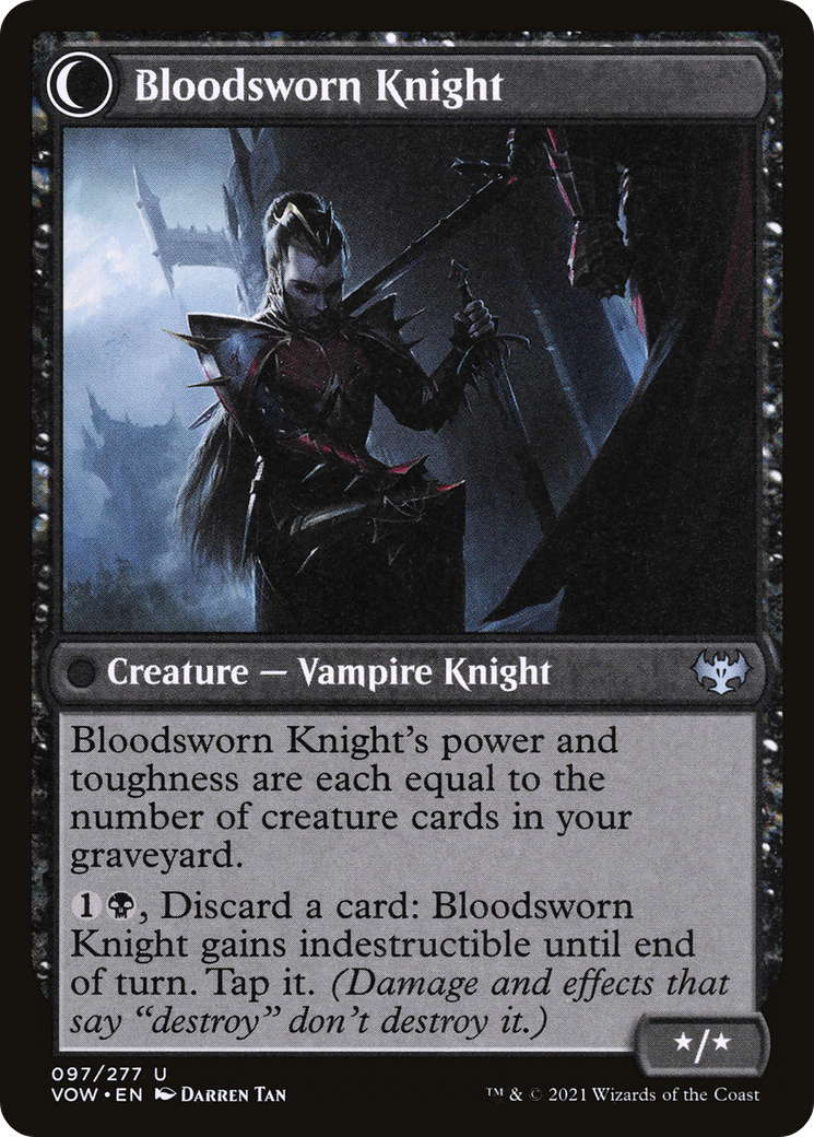 Bloodsworn Squire // Bloodsworn Knight (VOW-097) - uncommon: (Double Faced Transform) - Foil