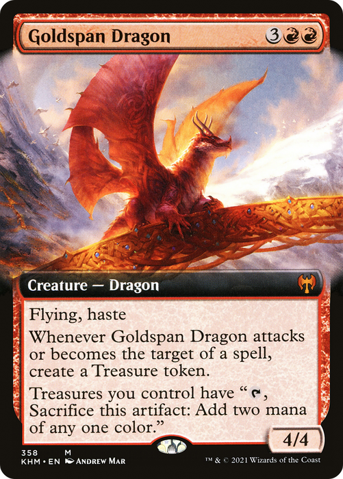 Goldspan Dragon (KHM-358) - mythic: (Extended Art) - Foil