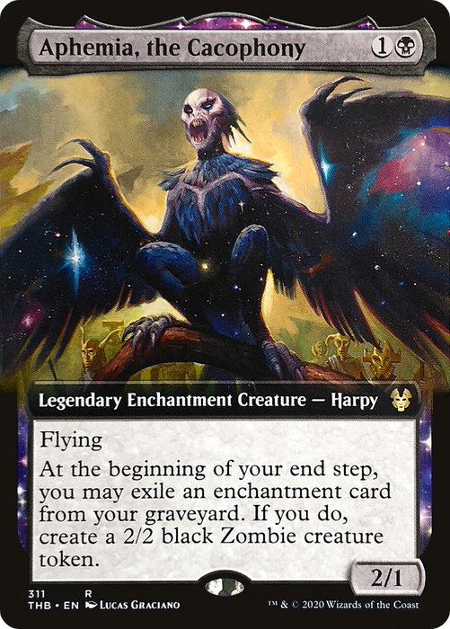 Aphemia, the Cacophony (THB-311) - rare: (enchantment, Extended Art) - Foil