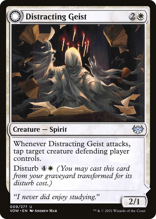 Distracting Geist // Clever Distraction (VOW-009) - uncommon: (Double Faced Transform)