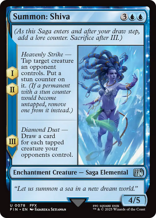 Summon: Shiva (FIN-078) - uncommon: (enchantment) - Foil