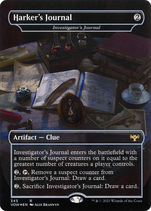 Investigator's Journal (VOW-345) - rare / Harker's Journal: (Showcase) (Borderless)