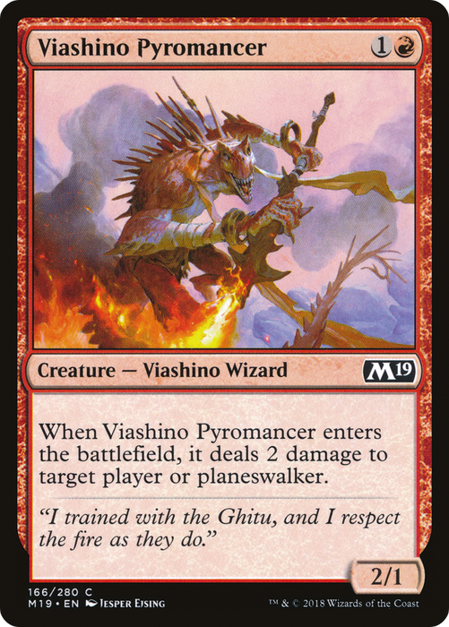 Viashino Pyromancer (M19-166) - common - Foil