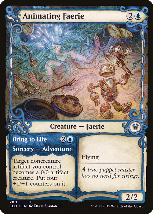 Animating Faerie // Bring to Life (ELD-280) - uncommon: (Showcase) - Foil