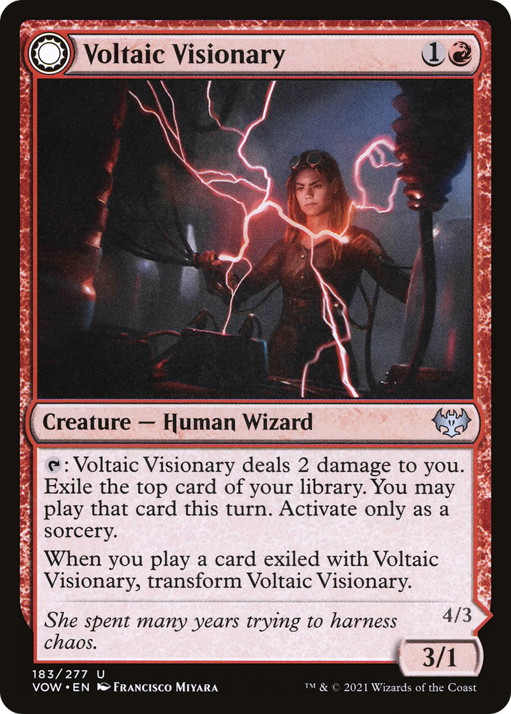 Voltaic Visionary // Volt-Charged Berserker (VOW-183) - uncommon: (Double Faced Transform) - Foil